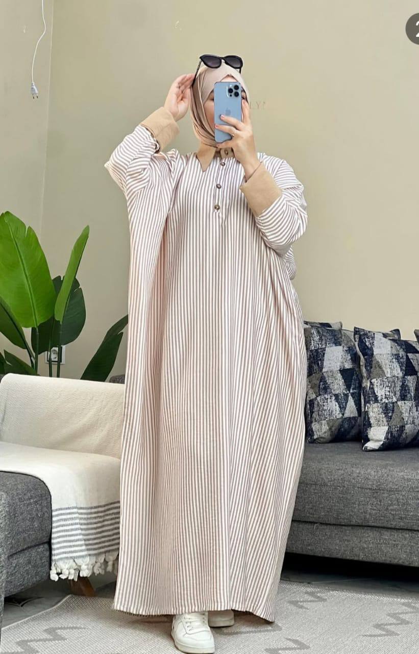 Robe Oversize en Lin Rayé – Élégance Confortable au Quotidien