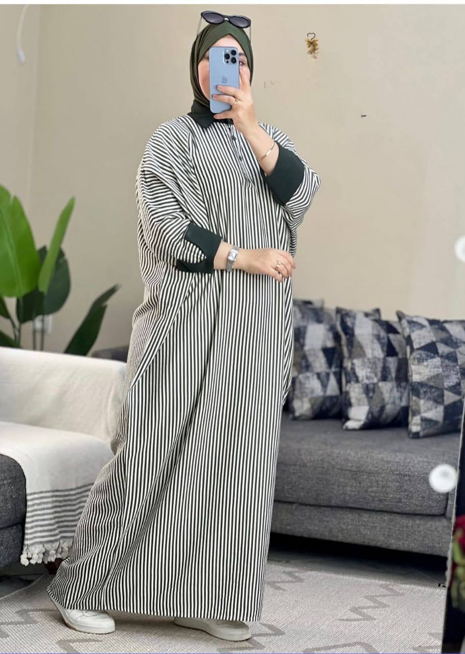 Robe Oversize en Lin Rayé – Élégance Confortable au Quotidien
