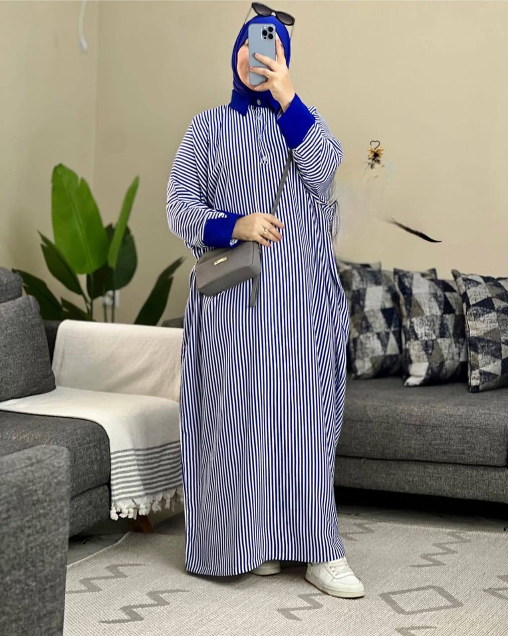 Robe Oversize en Lin Rayé – Élégance Confortable au Quotidien