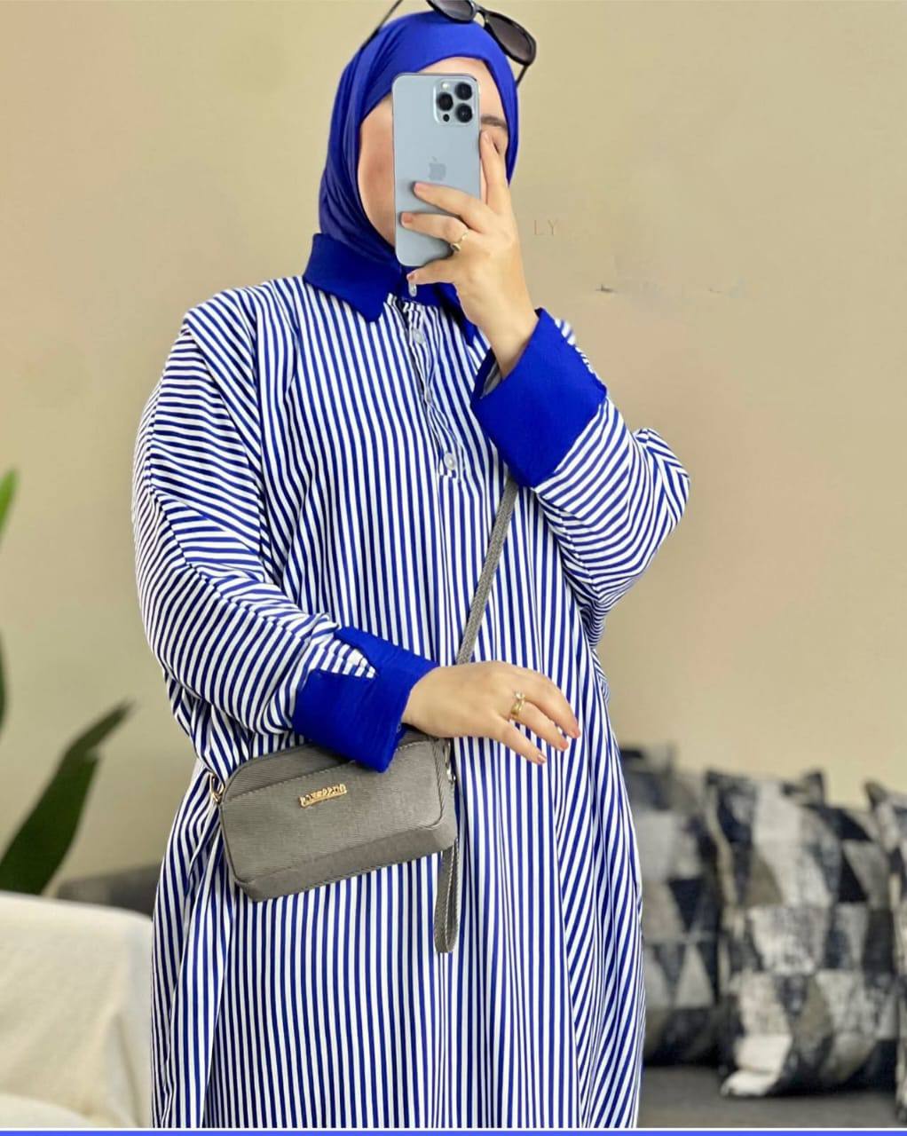 Robe Oversize en Lin Rayé – Élégance Confortable au Quotidien