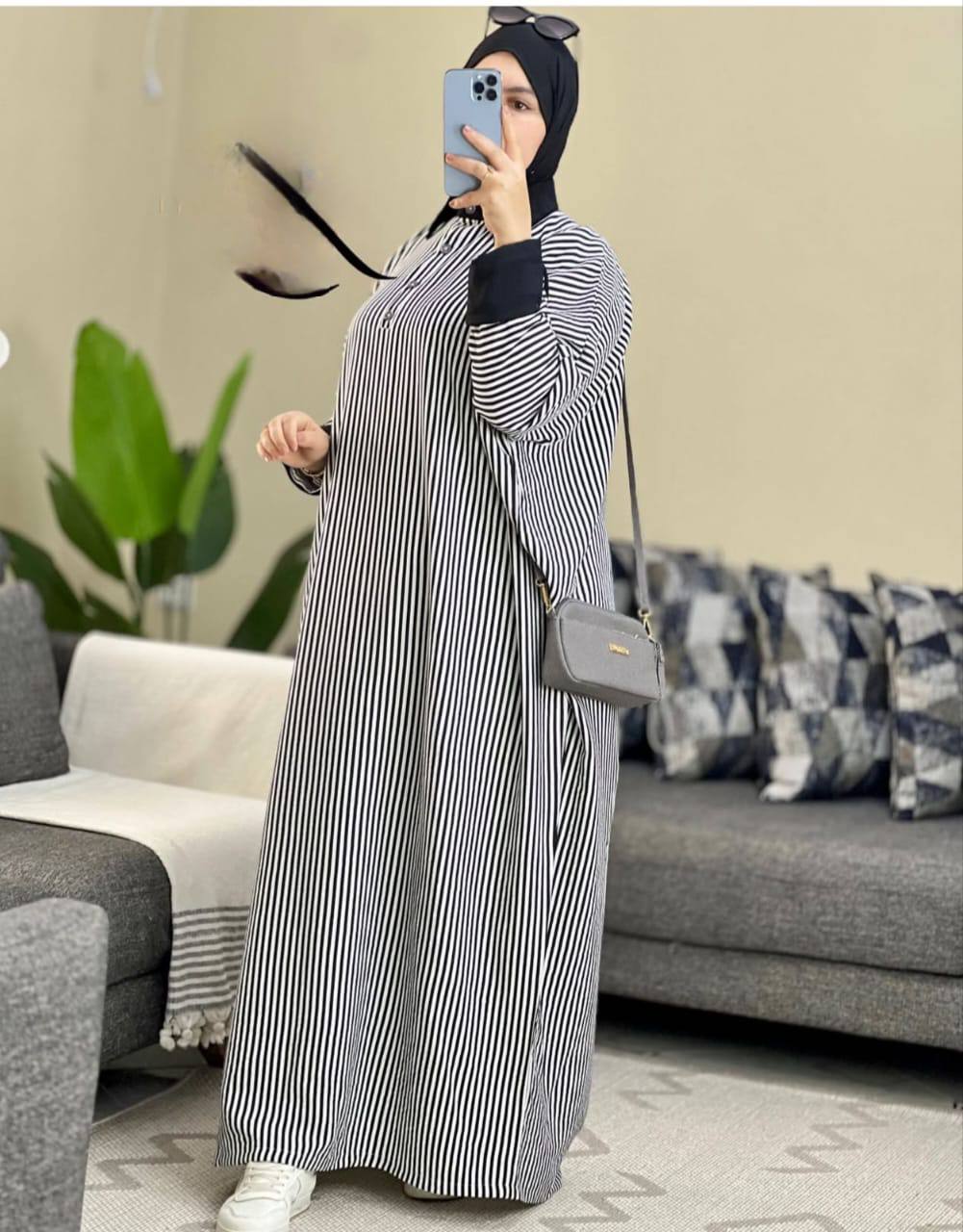 Robe Oversize en Lin Rayé – Élégance Confortable au Quotidien