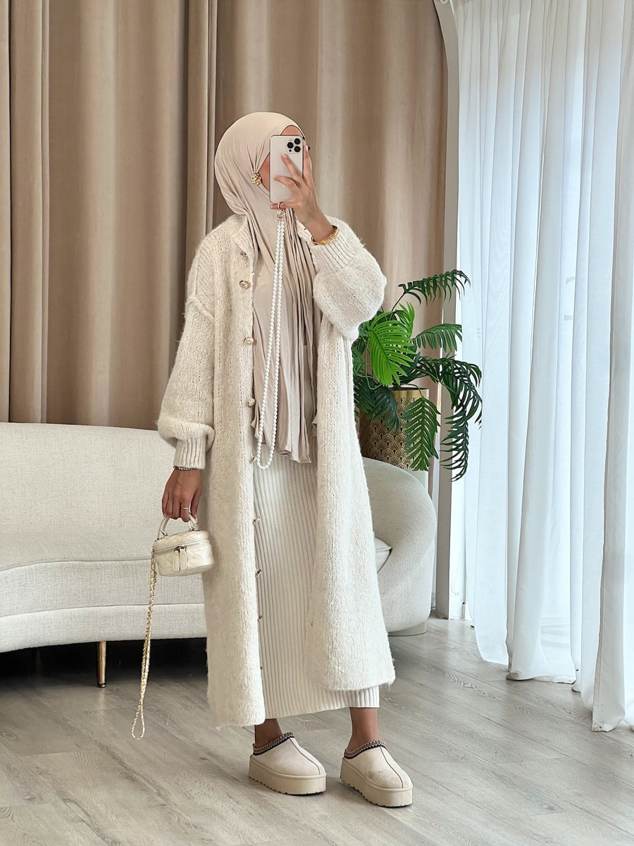 Cardigan long en maille Paris – Chic & confort intemporel