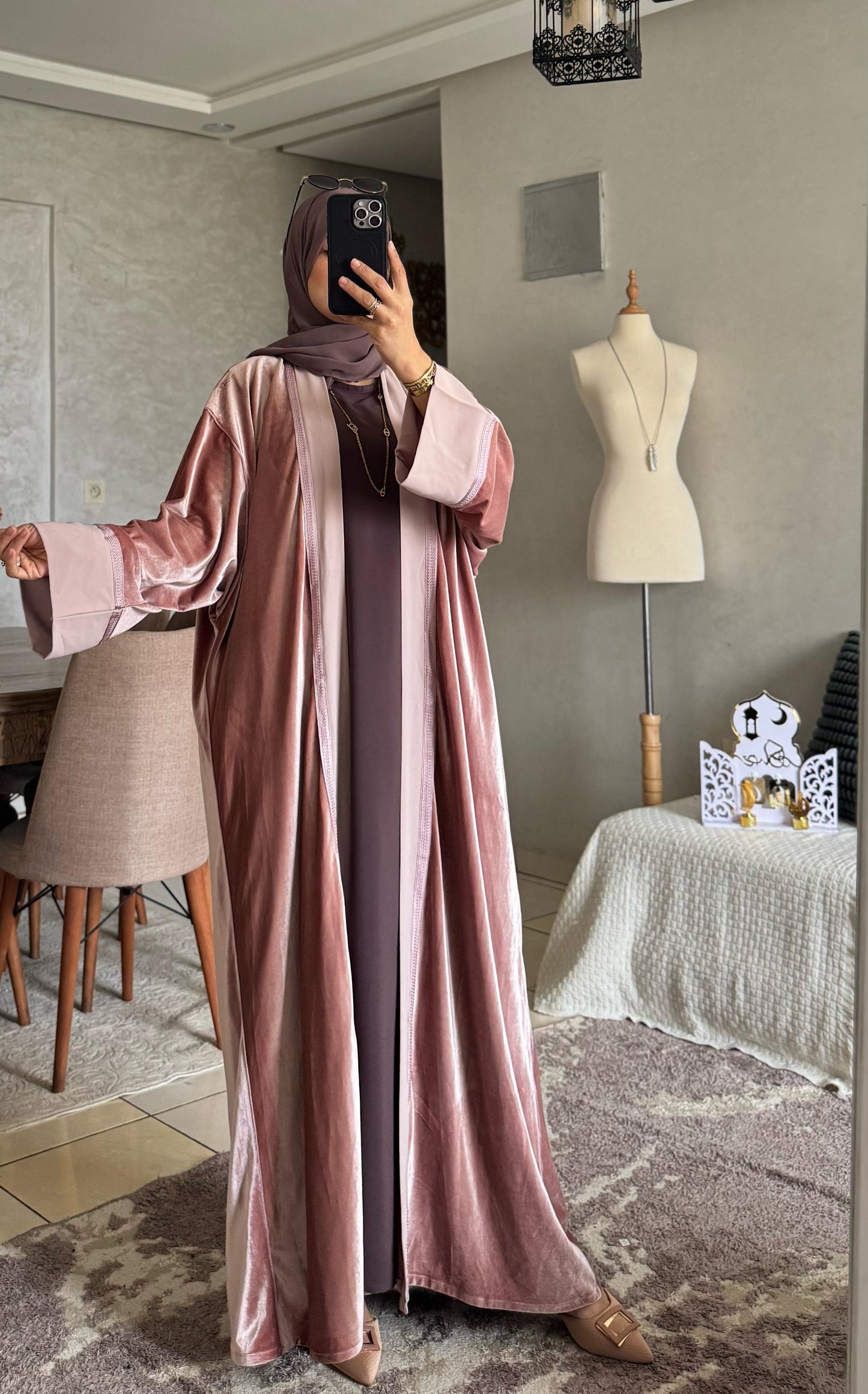 عباية الفخامة بالموبرة حرير